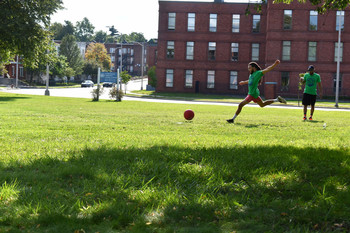 Sheldon Oaks Kickball / The winning kick at Sheldon Oaks Kickball Day.