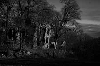Ruins of Light / Sun Breaks through Clouds in an ancient ruin.