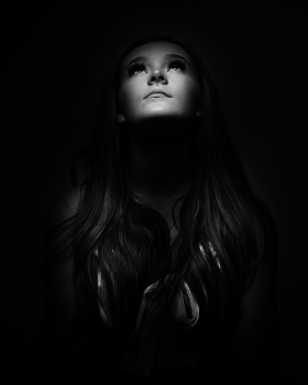 Ellie-1 / Black and white low key shot.