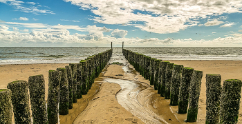 eingang ins meer / Buhnen am strand