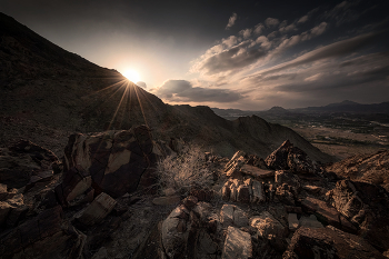 Sunset In The Desert Rocks Of Hatta / ***