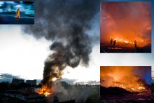 Feuer im Zentrum von Minsk. / ***