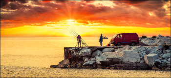  / Fishing, sunrise