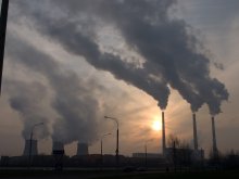 Heizkraftwerk bei Sonnenuntergang / ***