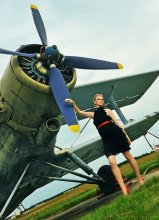 Sky. Aircraft. Girl. / ***