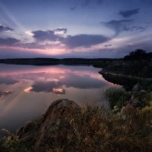Wenn die Nacht holt mit violetten Sonnenuntergang / ***