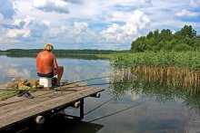 Lake. Fisherman ... / ***