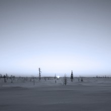 Tundra. Noon, er rasvet und-untergang. / ***