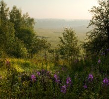 Blick auf den Klyazma durch Glubokova / **** ***