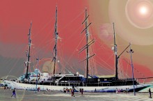 am meer 09 / "sea cloud" in hafen von Jalta/ua