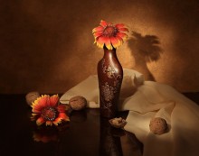 Zwei Blumen und Nüsse / *********