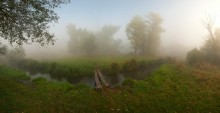Schritt auf der Brücke im Nebel / ***