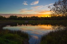 Sonnenuntergang auf dem Teich / ***