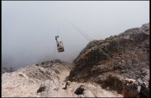 in (n) zu Fuß in (aus) .. / ***