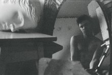 self-portrait im Studio / codak bw ISO3200