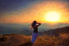 Sunset in Mountains / ***
