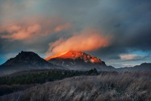 Herbst winkte Scharlach Lappen Sonnenuntergang ... / ***