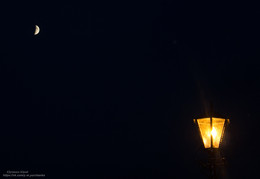 Night street, mond, Laterne ... / ***