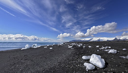  / Black Sand Beach - Jokulsarlon Lagun - Iceland .