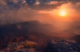 Herbst-Sonnenuntergang / ...
