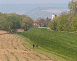 Der Spaziergang / Ländliche Szene in Rheinhessen
