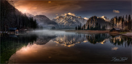 Almsee Panorama / Morgens am Almsee in Grünau Oberösterreich