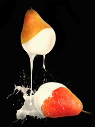 pears in milk / pears in milk collage