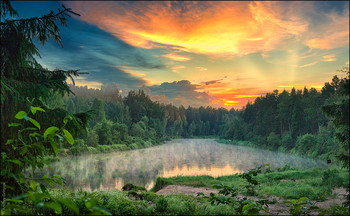   / Sunrise, river
