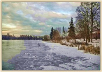 Sonnenaufgang über dem Fluss / ***
