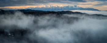 Foggy day / Panorama shot from really foggy day but we had a really luck for one moment when the fog disappeared for a few minutes.