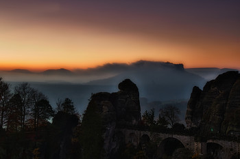 Herbst 2020 / aufgenommen an einem sehr kalten Morgen in Rathen