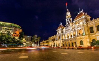 Ho Chi Minh City Hall in Ho Chi Minh City, Vietnam in night / Twilight times at Ho Chi Minh City Hall in Ho Chi Minh City, Vietnam.