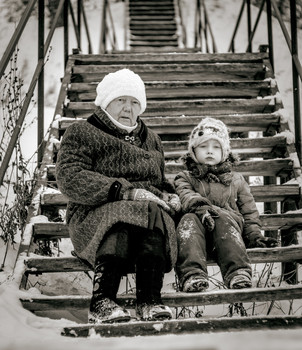 With grandmother / ***