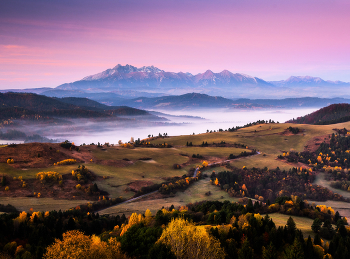 Colorful morning / Colorful morning under the Tatras.