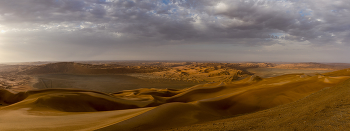 Desert Landscape in the Empty Quarter / Desert Dune Landscape in the Empty Quarter aka Rub'al Khali Desert or Liwa Desert near Abu Dhabi, United Arab Emirates. Many famous movies have been made in this valley and around it.