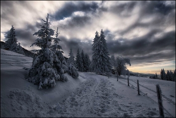Weg auf die Alpen / Abend