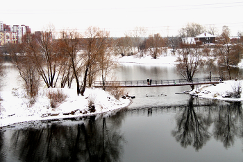 On the bridge. / ***