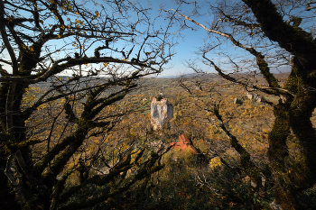 Katskhi Pillar View From Forest / ***