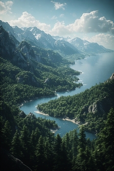 Landscape photography NFT for sale high quality / Landscape photography NFT for sale high quality. This serene alpine valley scene draws you in with a winding, glassy lake nestled between snow-capped peaks and a dense pine forest under a bright blue sky, radiating calm, wilderness, and quiet adventure.

• NFT blockchain-based digital collectible
• Nature landscape photography for sale with vivid, realistic detail
• Ideal for: Collectors seeking high-resolution nature stock photos and pristine outdoor wall-art visuals