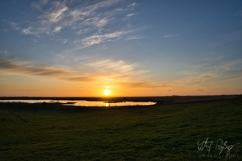 Abends in Nordfriesland / Sonnenuntergang an der Nordsee an der Nordsee
