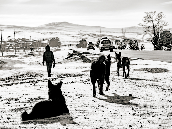 At the road / ***