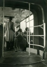 In the bus. / .....