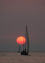 At sunset. / ***