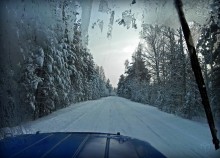 In winter, the road / ***