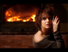 Winter. Evening. Fireplace. / ***