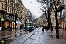 Wet. P 2. / "Rush". main shopping street. Zurich