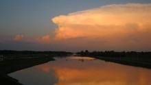 Sunset over the hydroelectric Kobrin / ***