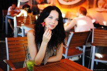 In the coffee shop. / ***