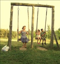 summer, swing, children and woman / ***
