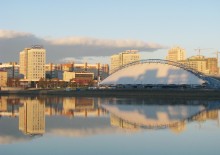morning in the city, a panorama of the river Svisloch 2010. / ***